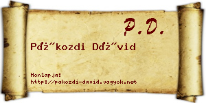Pákozdi Dávid névjegykártya