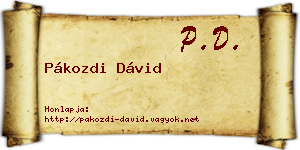 Pákozdi Dávid névjegykártya
